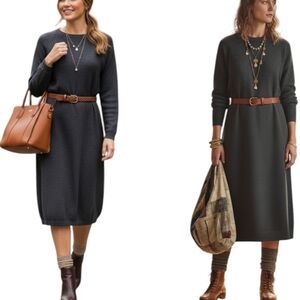 Erica Tanov Silk Alpaca 🦙 Knit Sweater Midi Shift  Dress M 40in